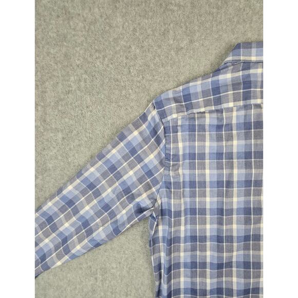 Tommy Hilfiger Shirt Mens Medium 15 1/2 32/33 Blue Plaid Long Sleeve Button Down - Picture 9 of 16